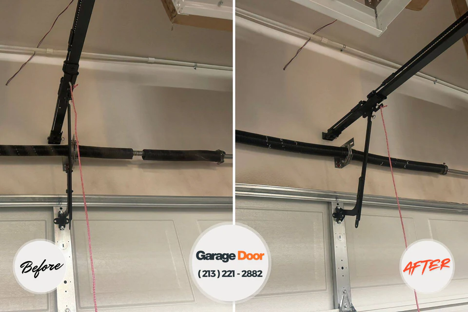 Before and after: garage door repair Yorkshire, VA
